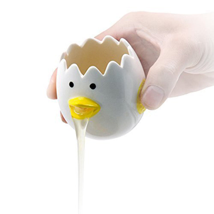 Ceramic chicken egg white separator
