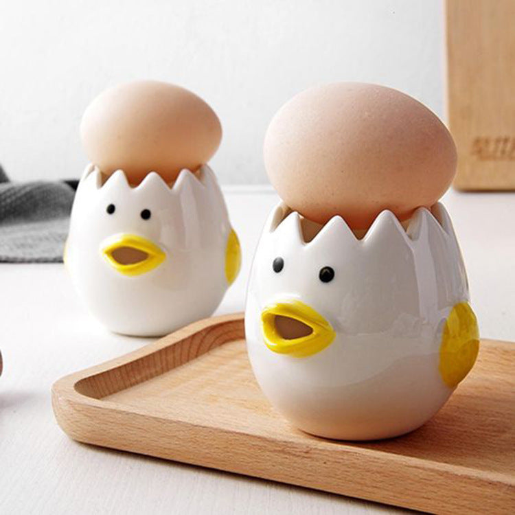 Ceramic chicken egg white separator