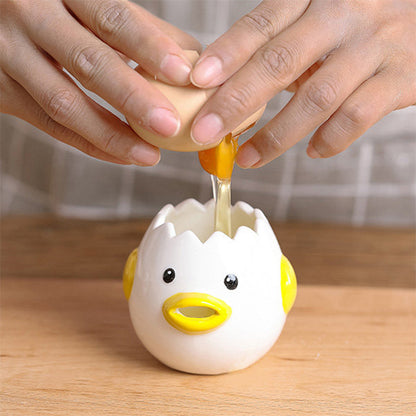 Ceramic chicken egg white separator