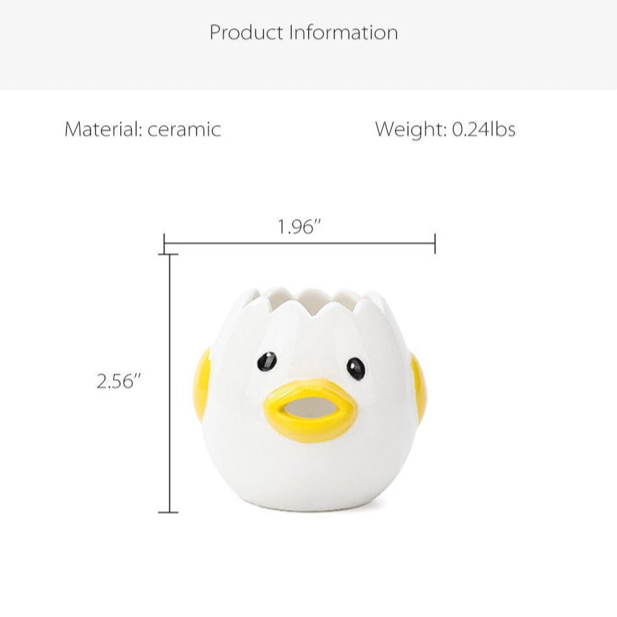 Ceramic chicken egg white separator