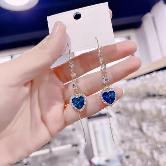 Blue Heart Earring
